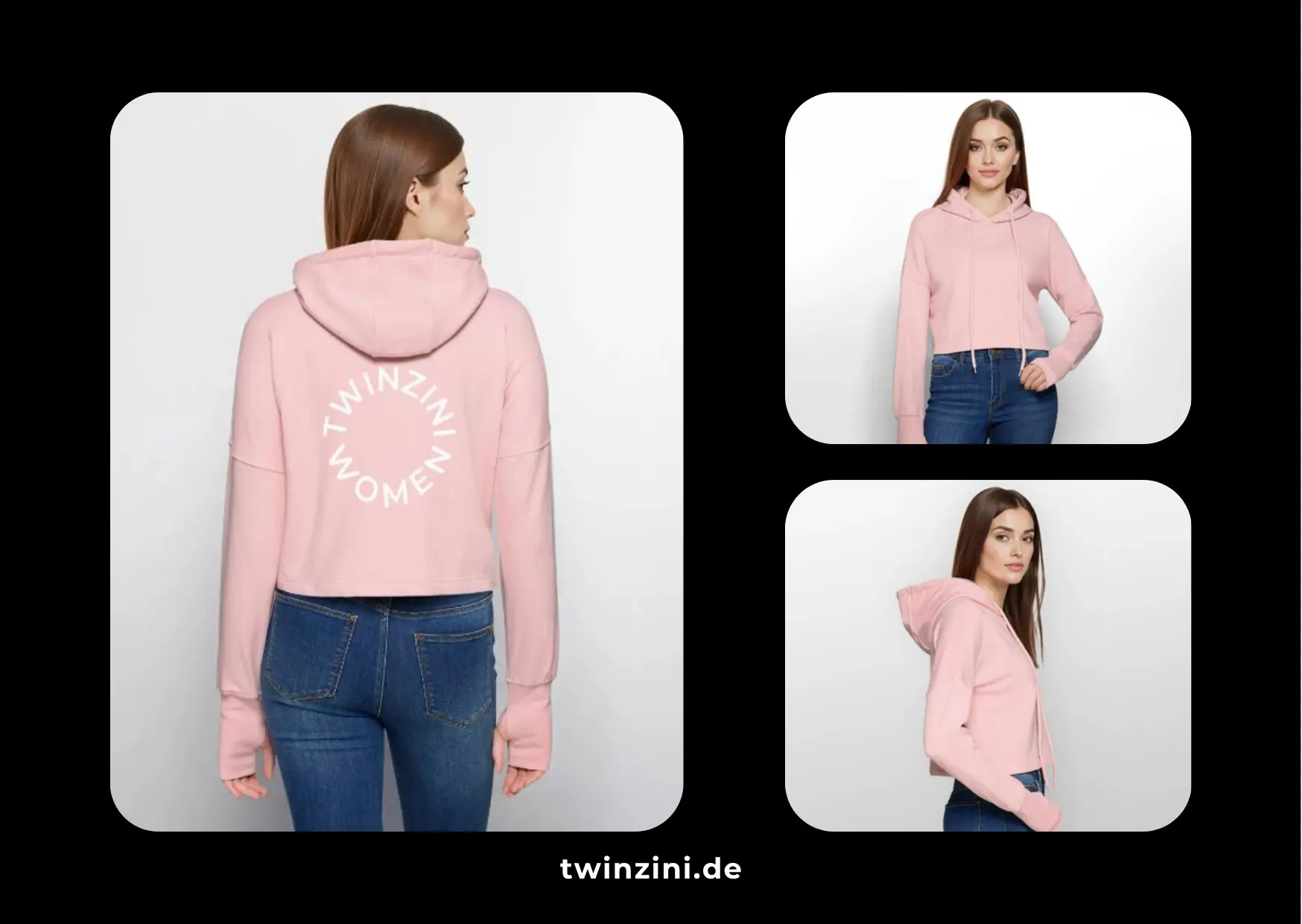 TWINZINI Women: Cropped Frauen Hoodie
