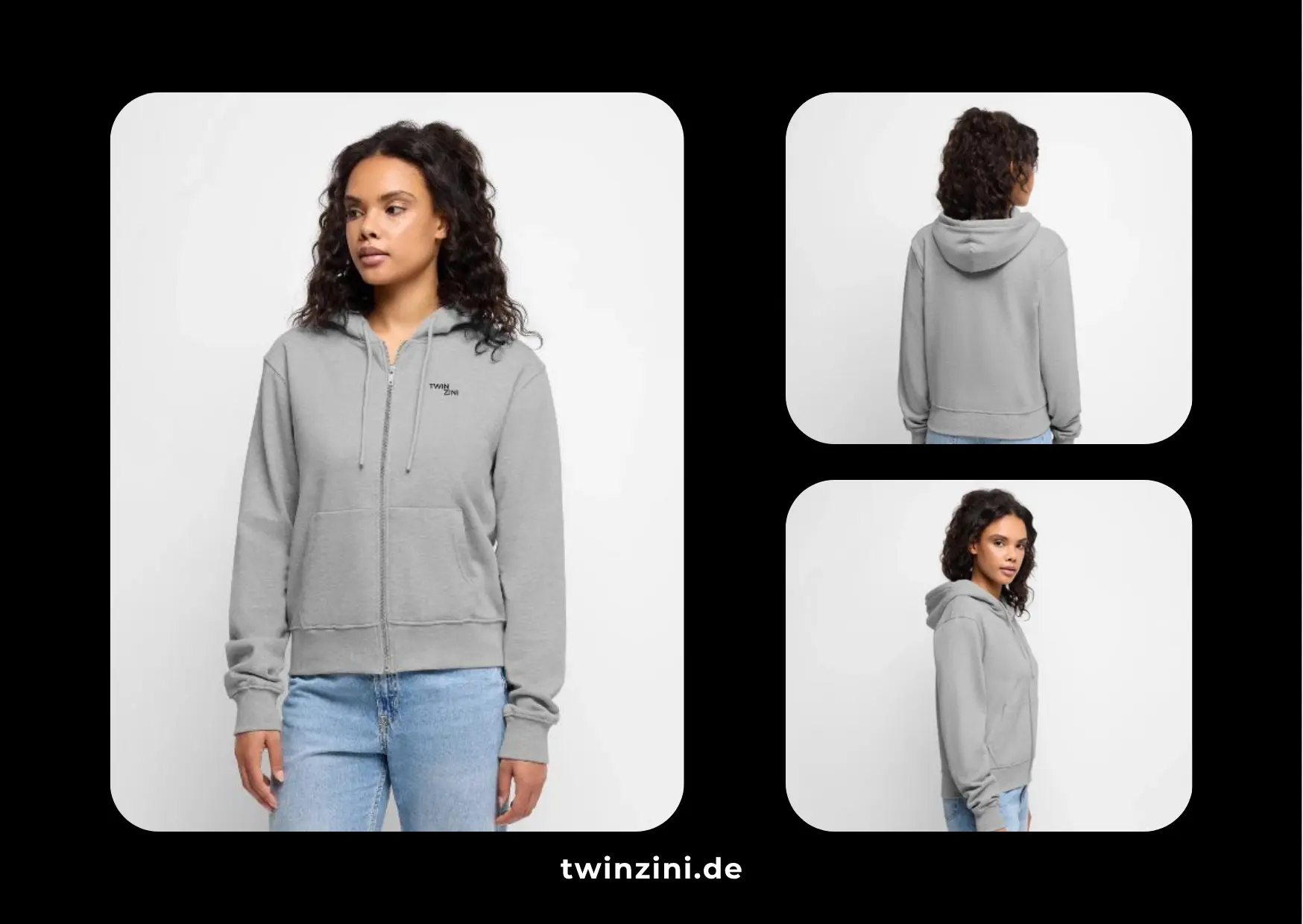 TWINZINI Shift: Frauen Premium Bio Zip Hoodie