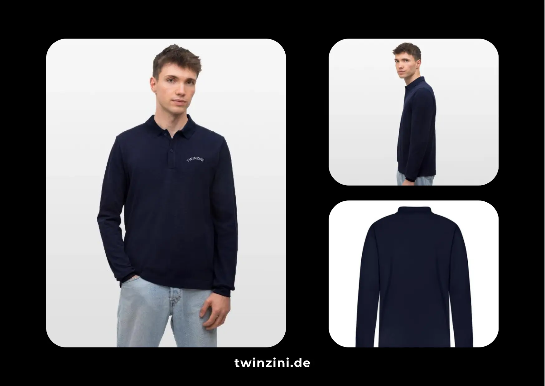 TWINZINI Wave: Bio-Langarm-Poloshirt Prepster