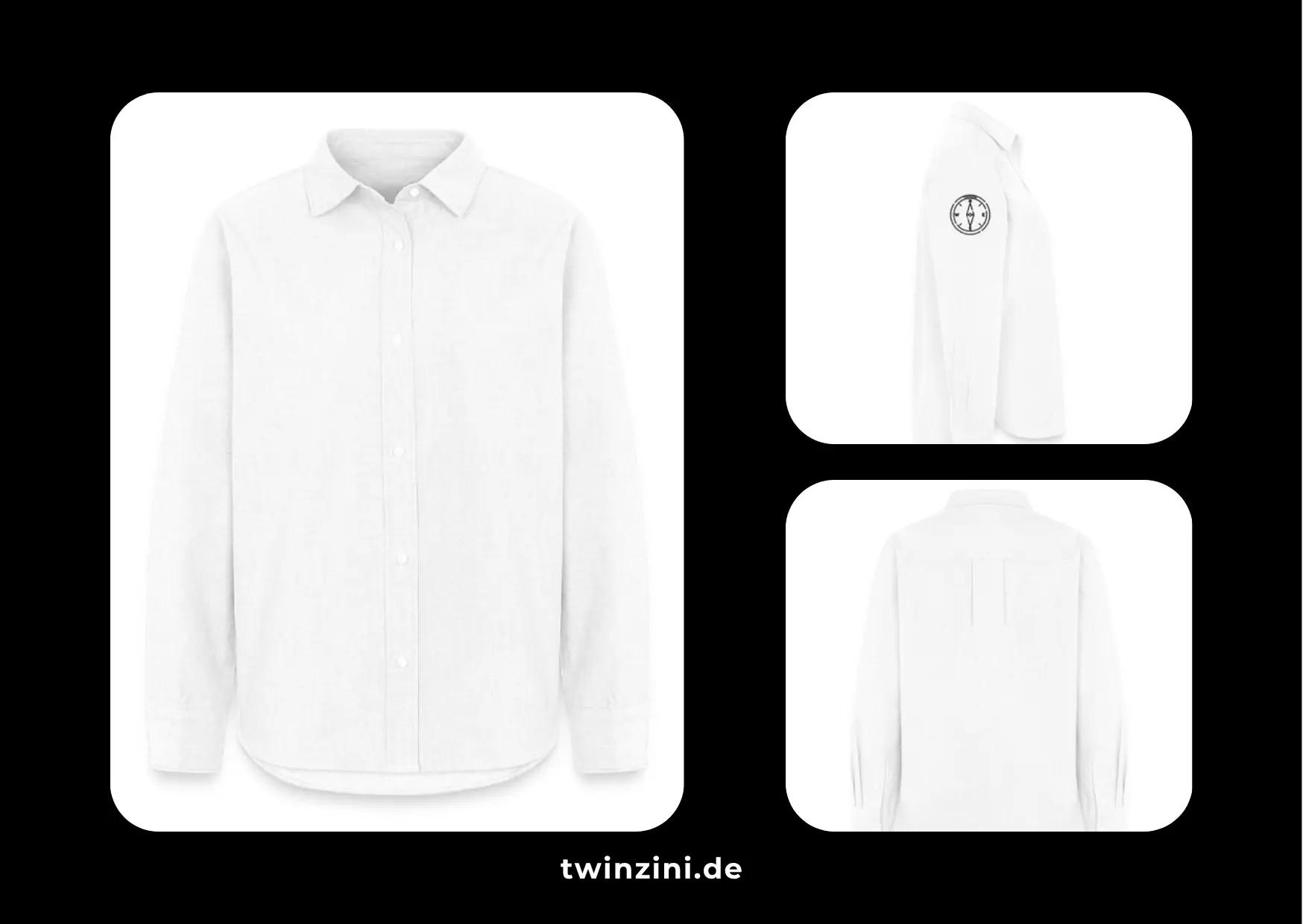 TWINZINI Compass: Elegante weiße Oxford-Bluse