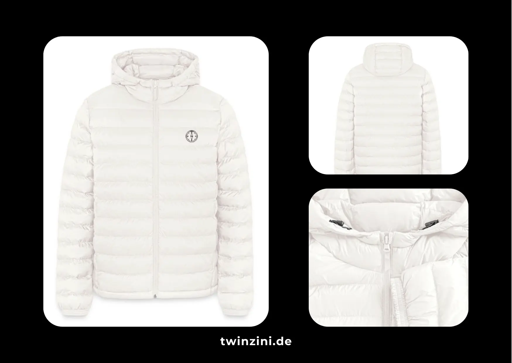 TWINZINI Compass: Pufferjacke in Gebrochenes Weiß für Männer