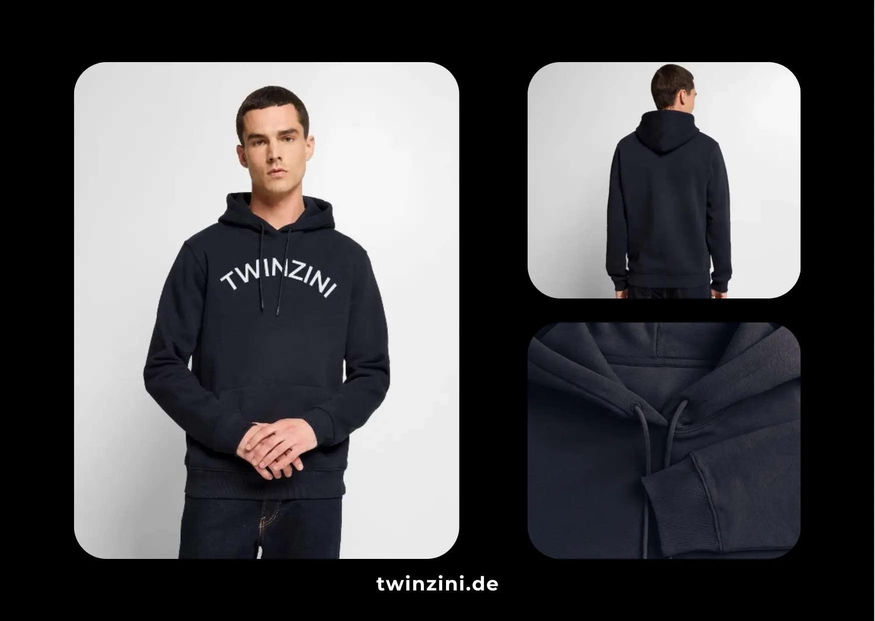 TWINZINI Wave: Bio-Hoodie in Navy für Männer