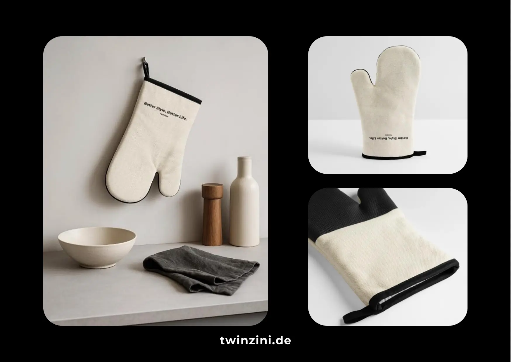 TWINZINI Better Style, Better Life: Ofenhandschuh mit Gummibeschichtung