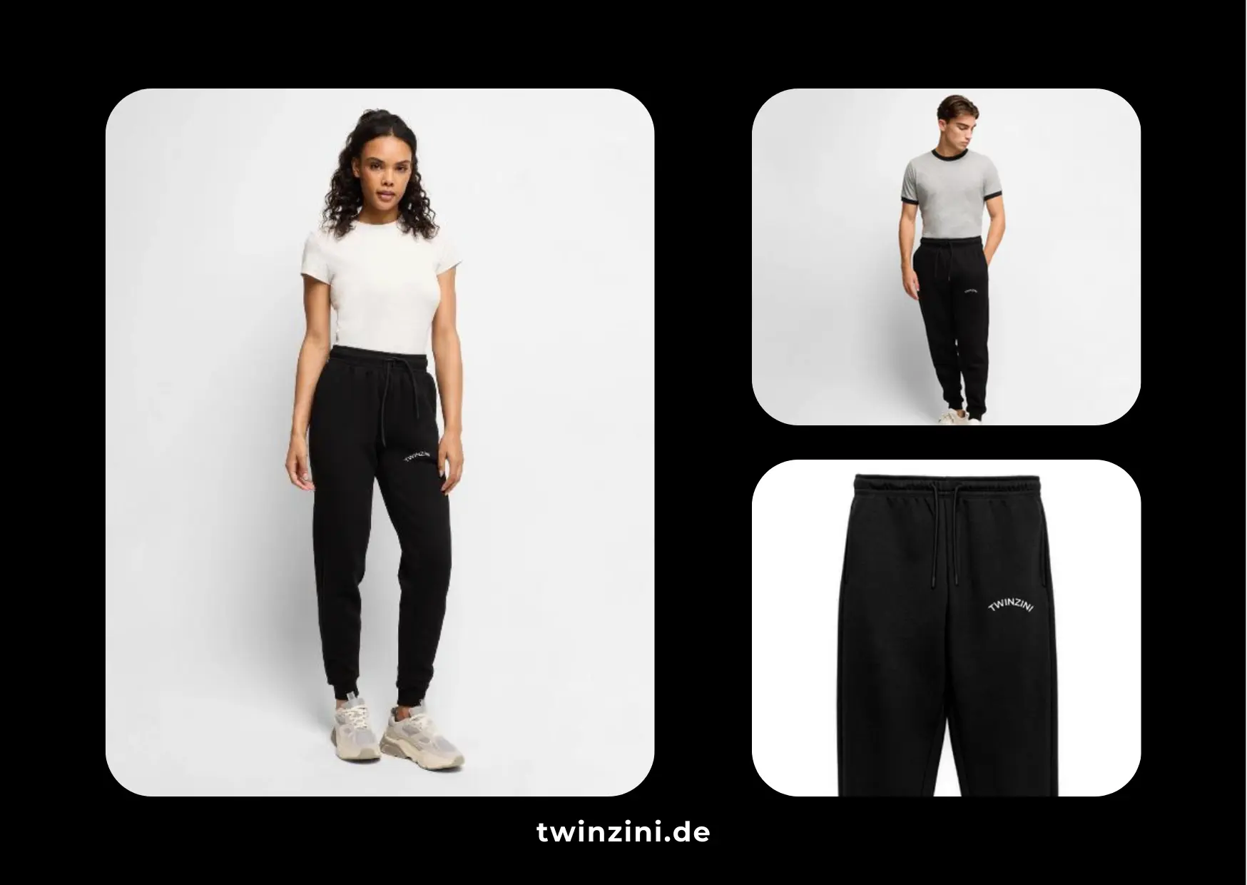TWINZINI Wave: Premium Bio Jogginghose in Schwarz