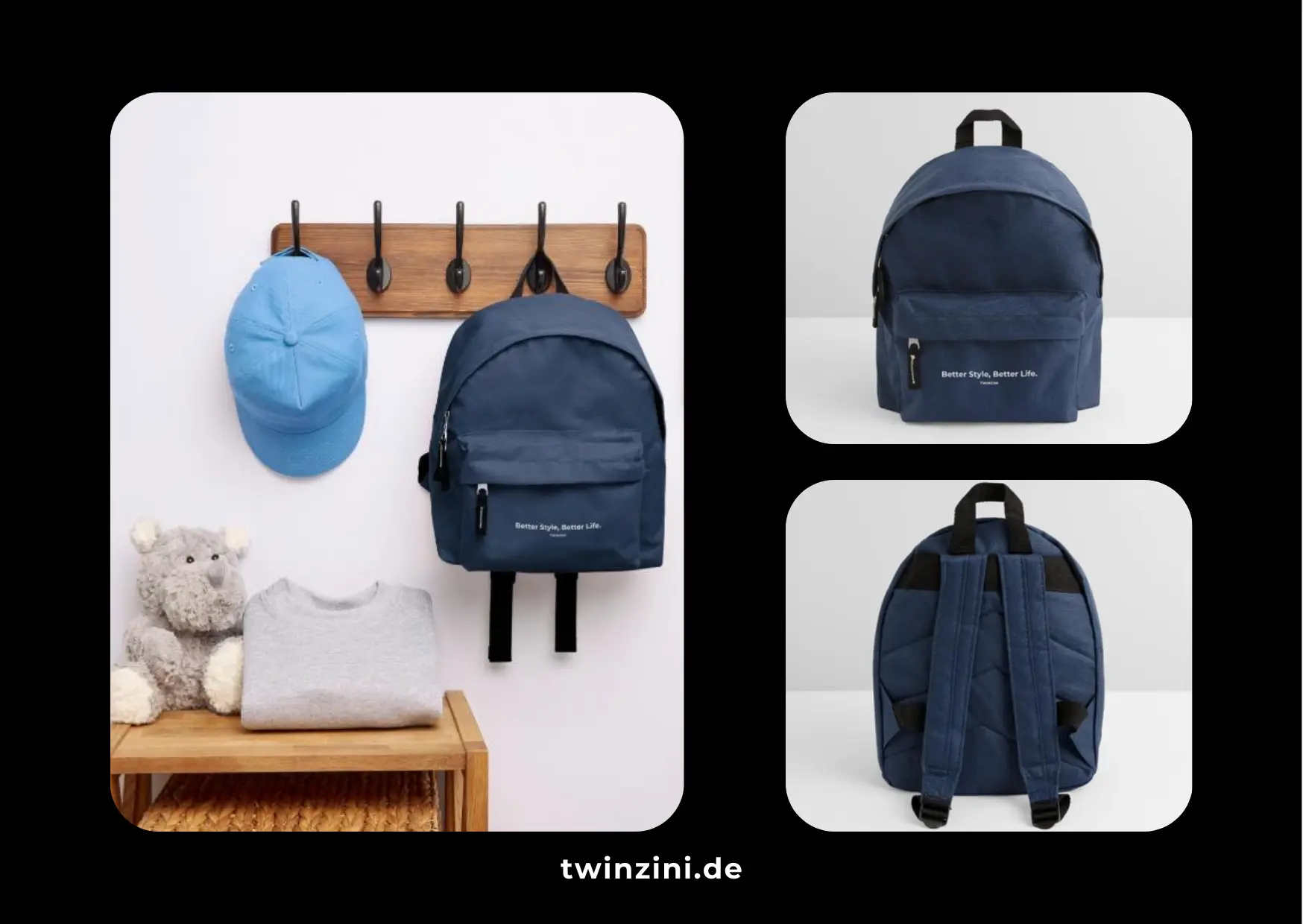 TWINZINI Better Style, Better Life: Kompakter Kinder Rucksack in Navy