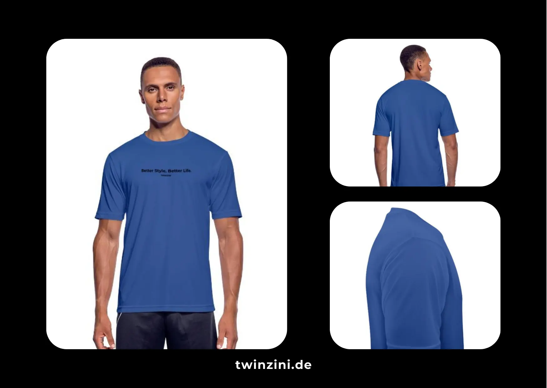 TWINZINI Better Style, Better Life: Atmungsaktives T-Shirt in Royalblau