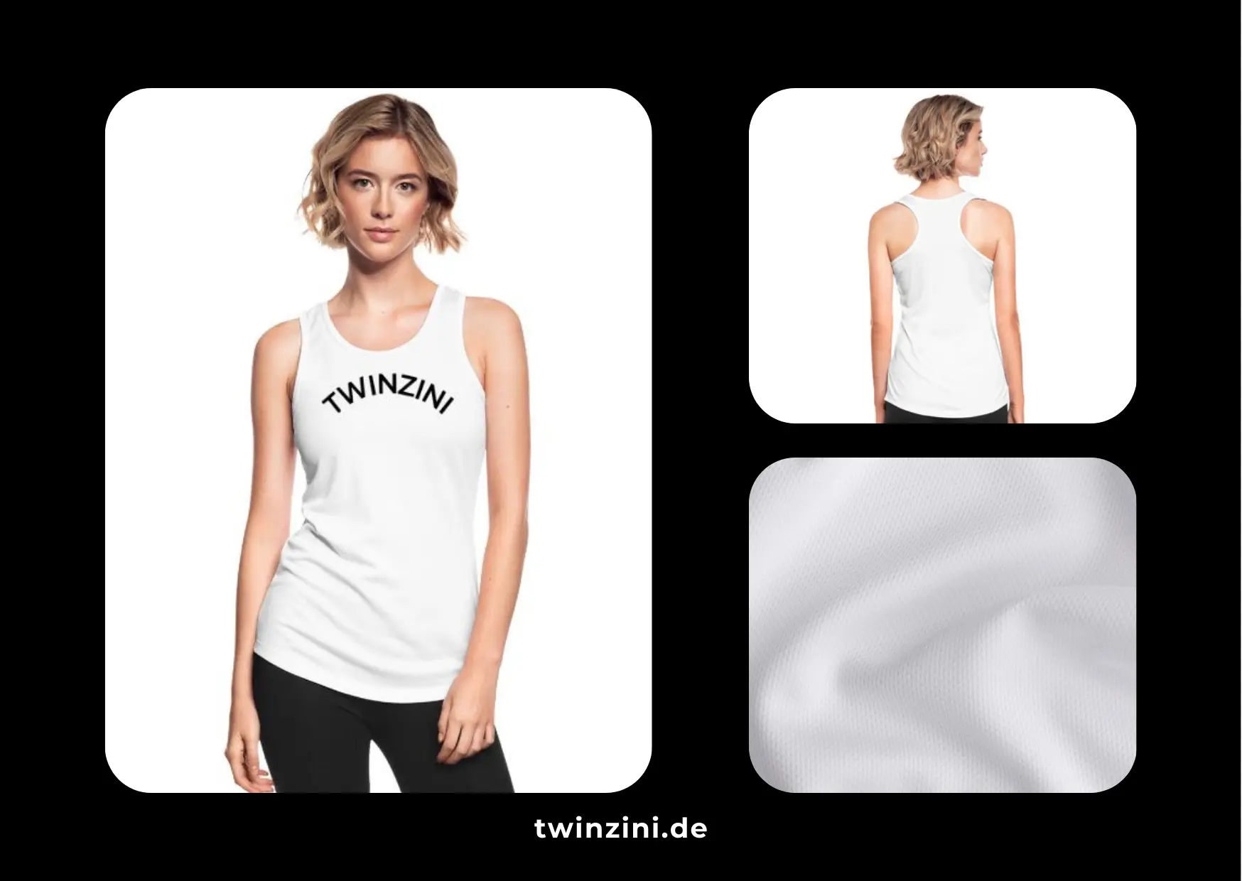 TWINZINI Wave: Atmungsaktives Tank Top in Weiß für Frauen
