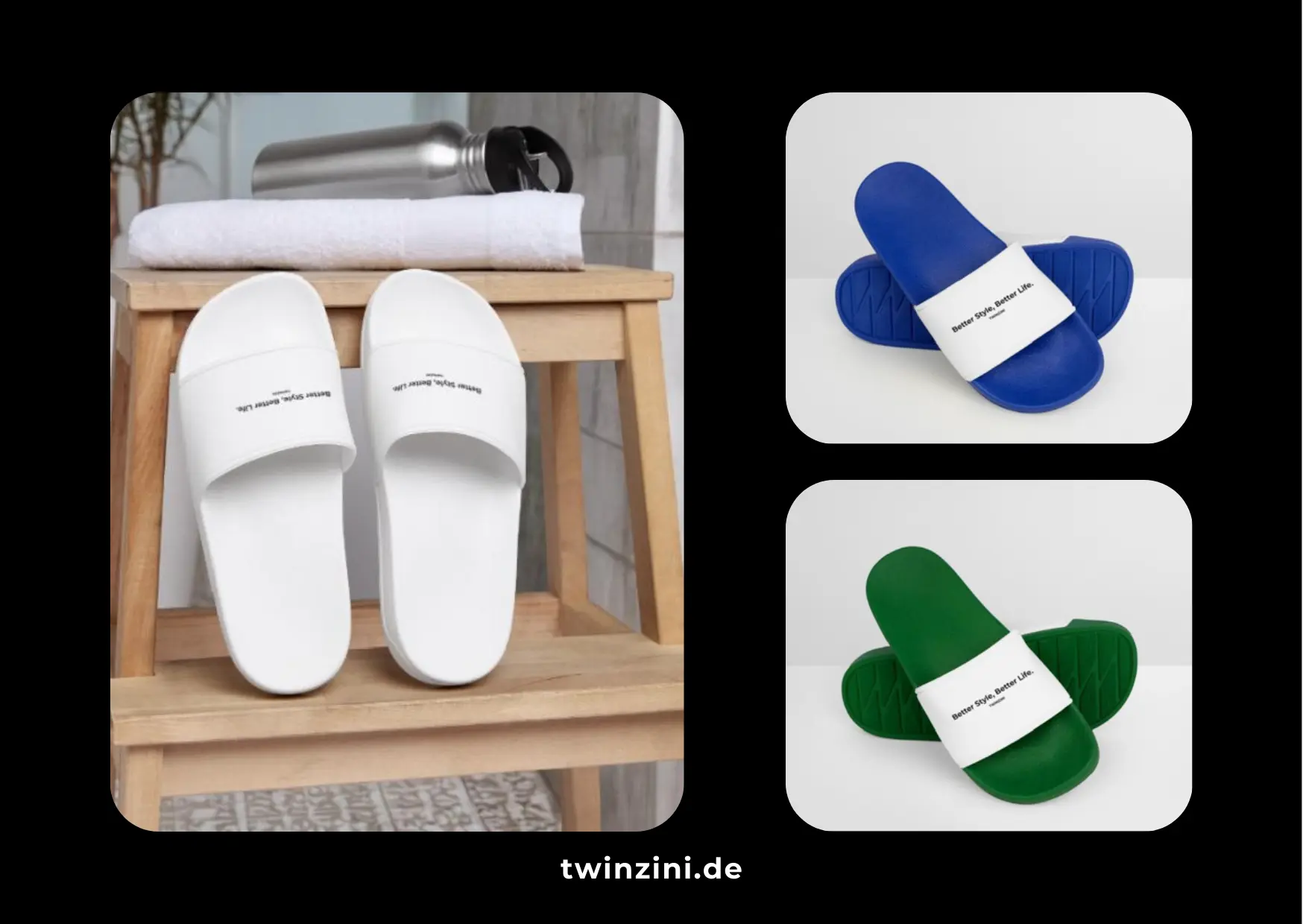 TWINZINI Better Style, Better Life: Badelatschen für Herren