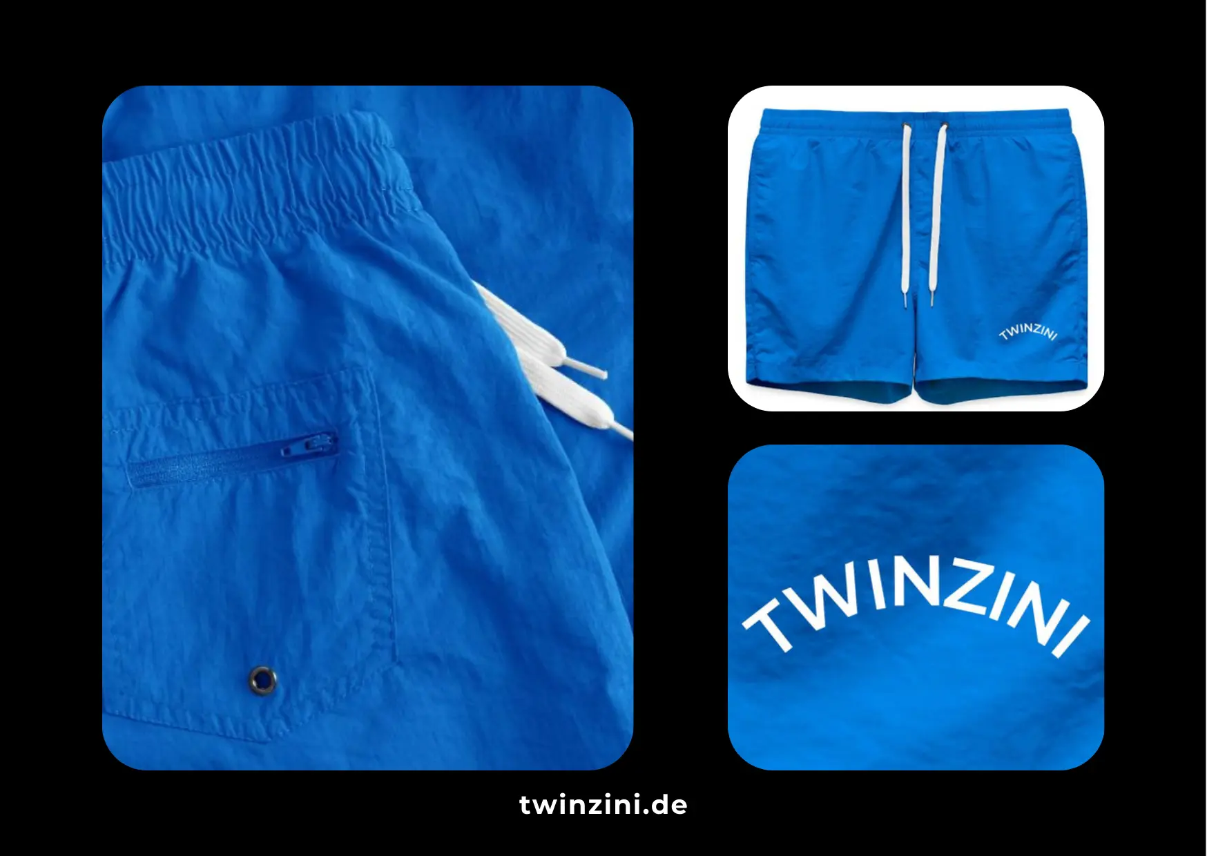 TWINZINI Wave: Badeshorts für Männer in Cobalt Blue