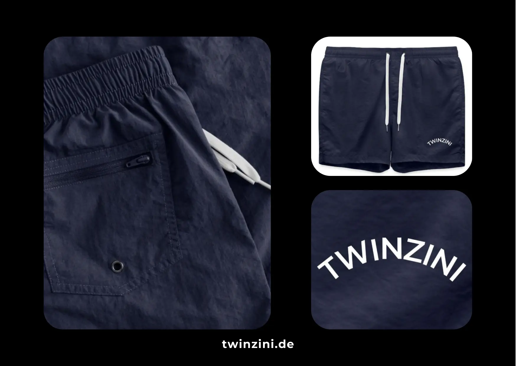 TWINZINI Wave: Badeshorts für Männer in French Navy