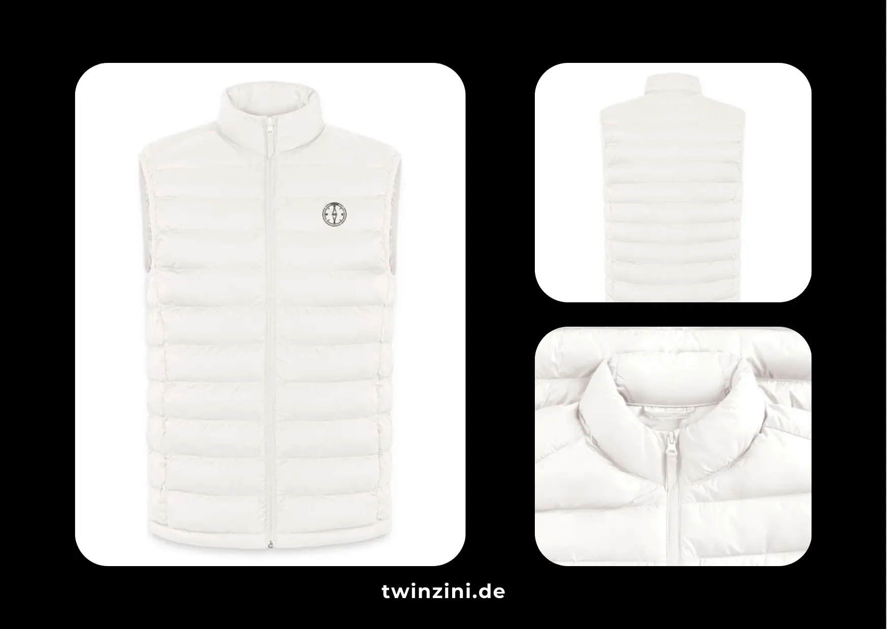 TWINZINI Compass: Leichte Herren Steppweste in Gebrochenes Weiß