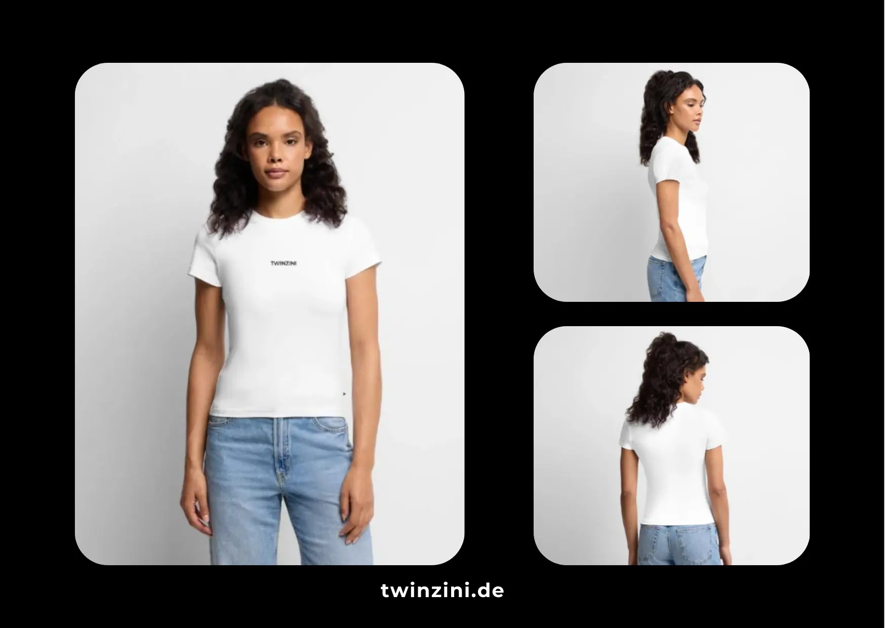 TWINZINI Classic: SLIM FIT Damen Organic T-Shirt in weiß