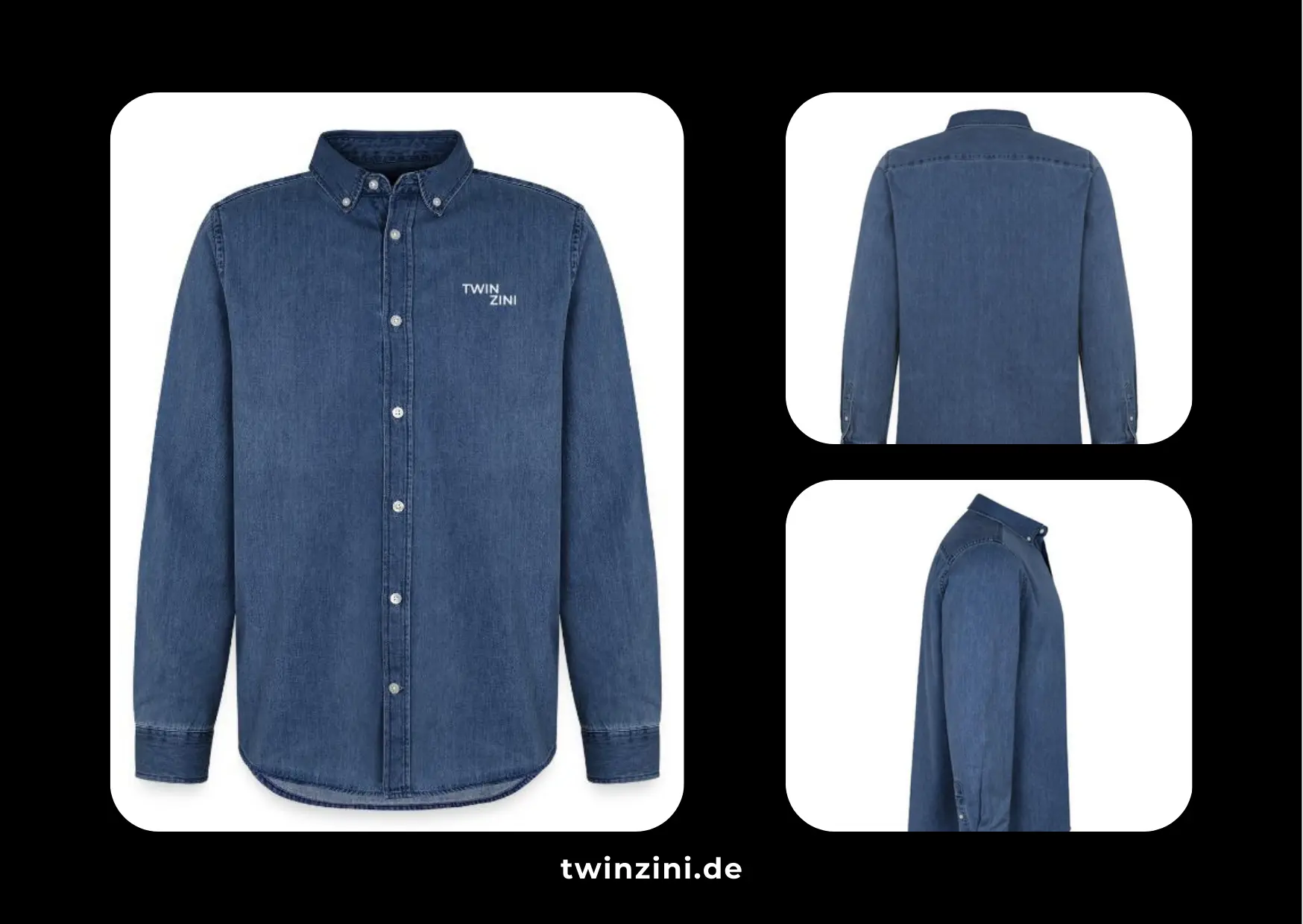 TWINZINI Shift: Denim Hemd in verwaschenem Mittelblau für Herren