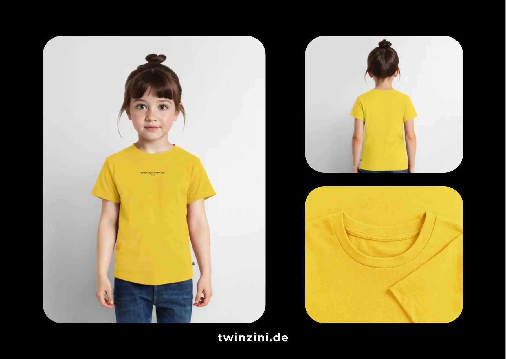 TWINZINI Better Style, Better Life: Kinder Premium Bio T-Shirt in Gelb