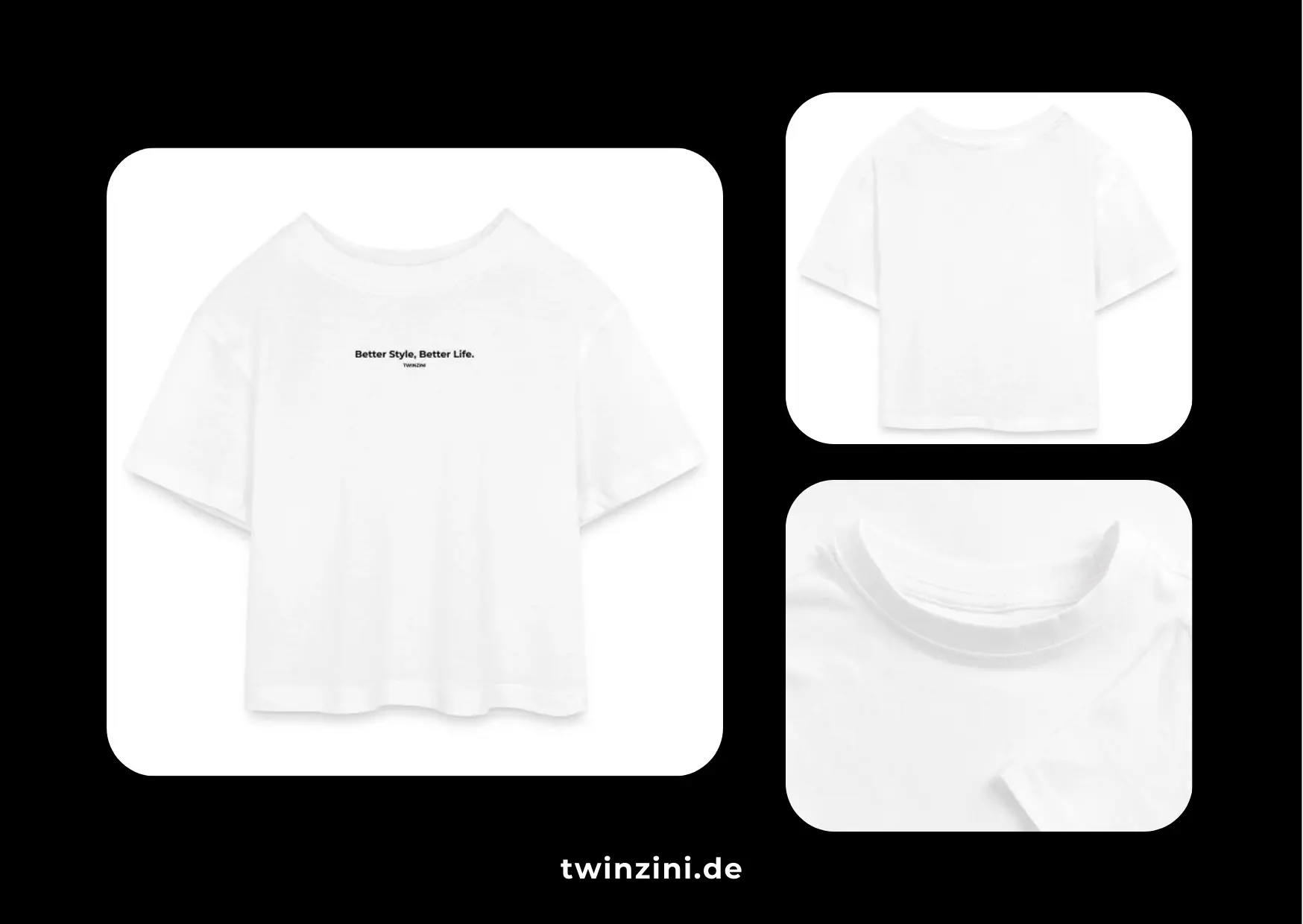 TWINZINI Better Style, Better Life: Kinder Cropped Jersey T-Shirt in Weiß