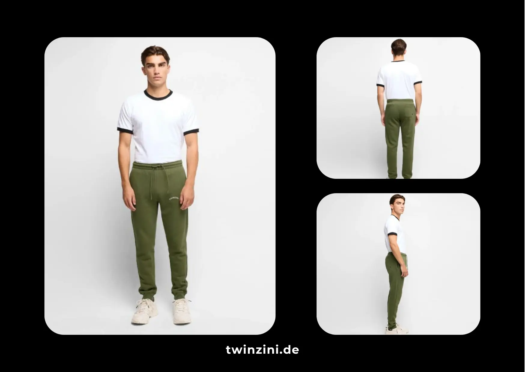TWINZINI Wave: Männer Bio Jogginghose in Khaki