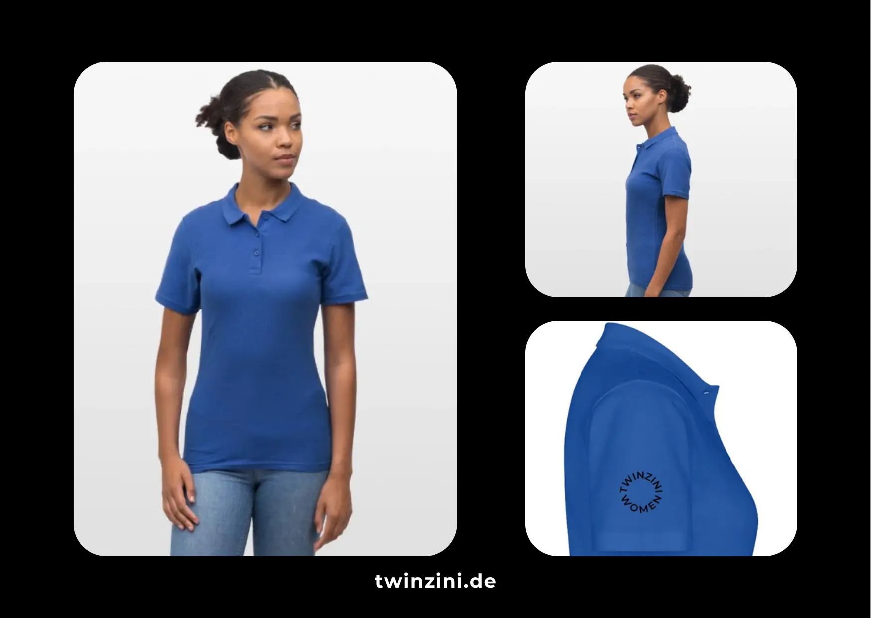 TWINZINI Women: Damen Poloshirt in Royalblau