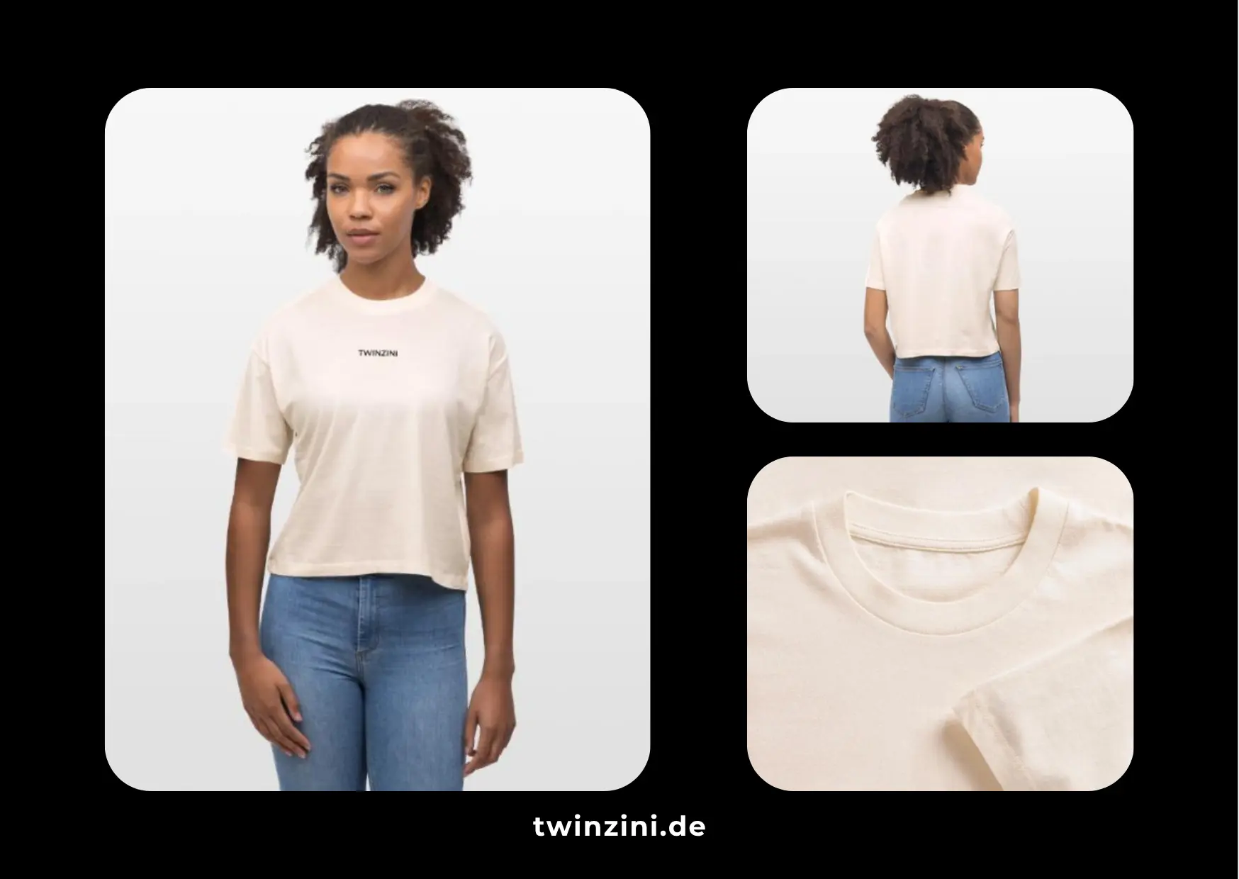 TWINZINI Classic: Damen Boxy Bio-T-Shirt in Natur