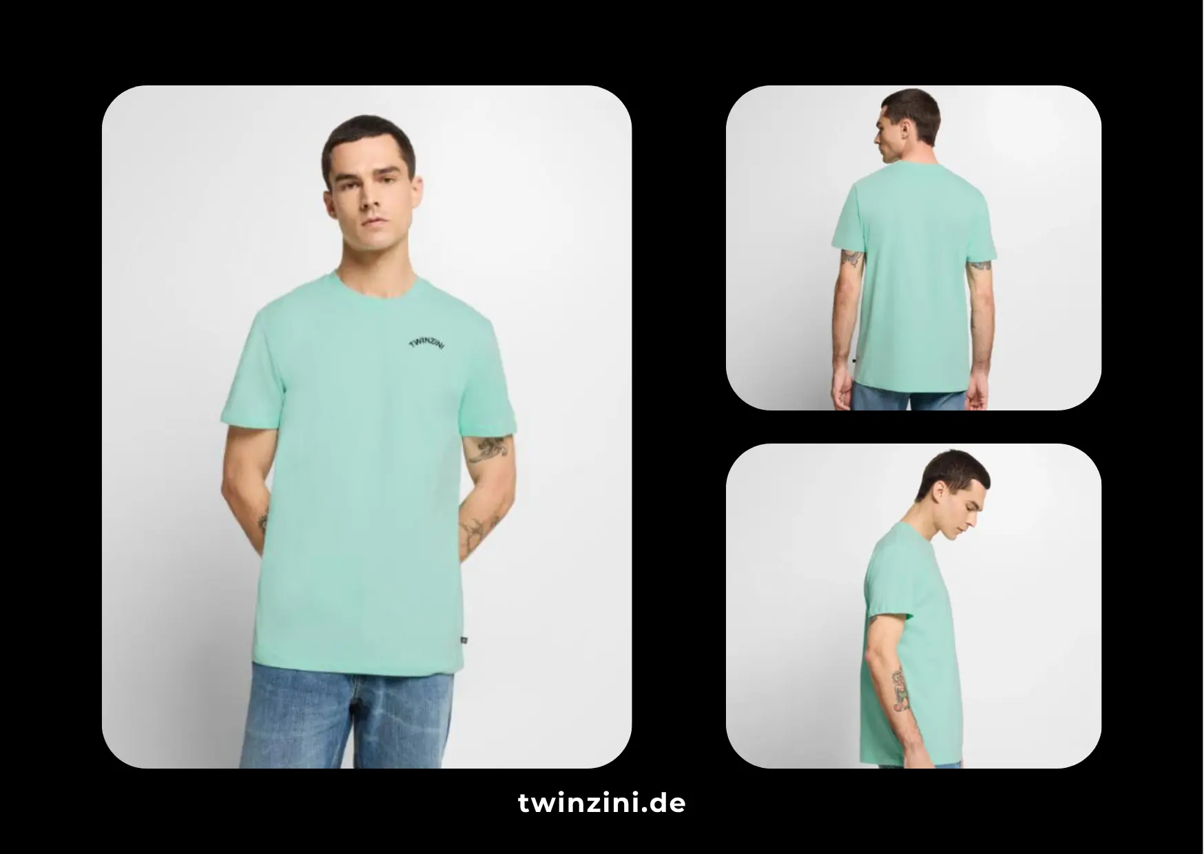 TWINZINI Wave: Herren T-Shirt in Mint