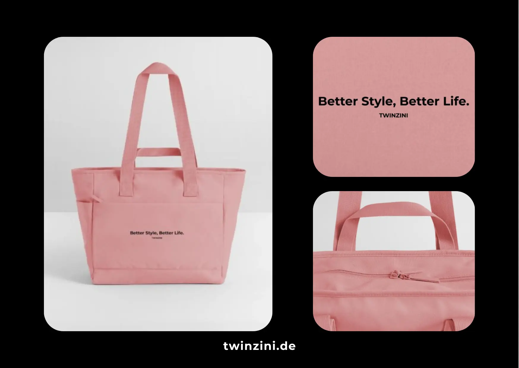 TWINZINI Better Style, Better Life: Wasserabweisende Padded Bag in Altrosa