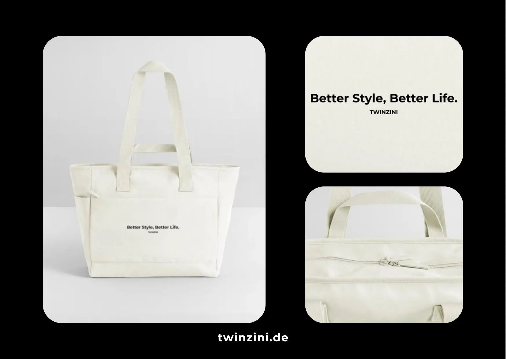 TWINZINI Better Style, Better Life: Wasserabweisende Padded Bag in Naturweiß