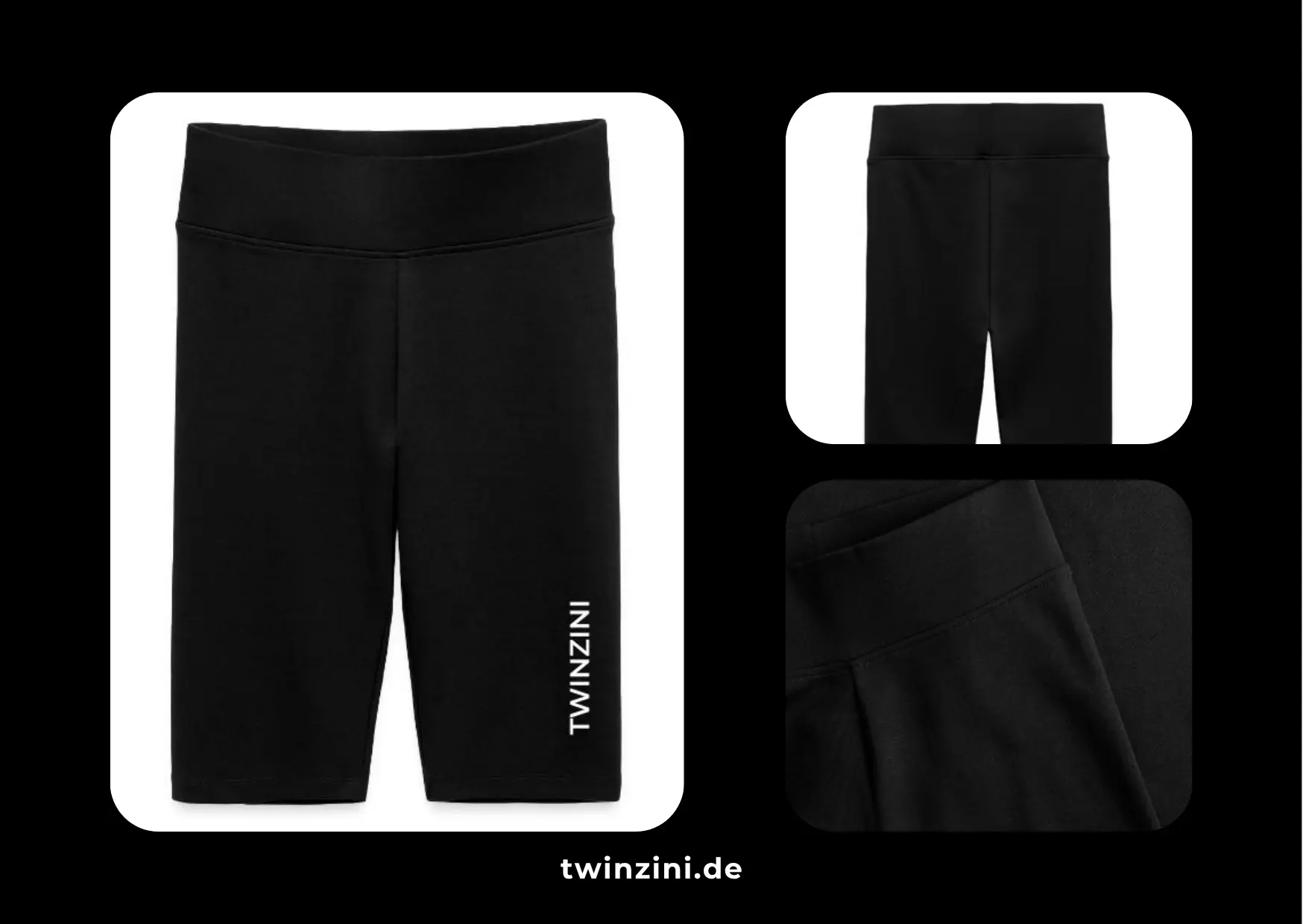 TWINZINI Classic: High Waist Bikershorts in Schwarz