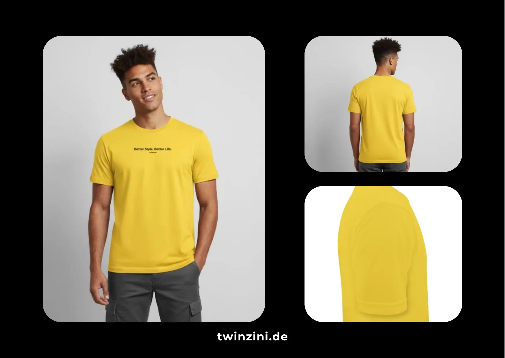 TWINZINI Better Style, Better Life: Sport T-Shirt in Sonnengelb