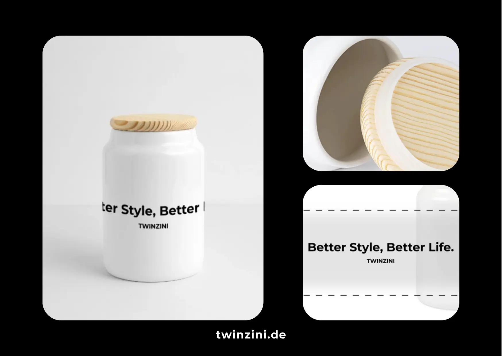 TWINZINI Better Style, Better Life: Keramik Keksdose mit Holzdeckel