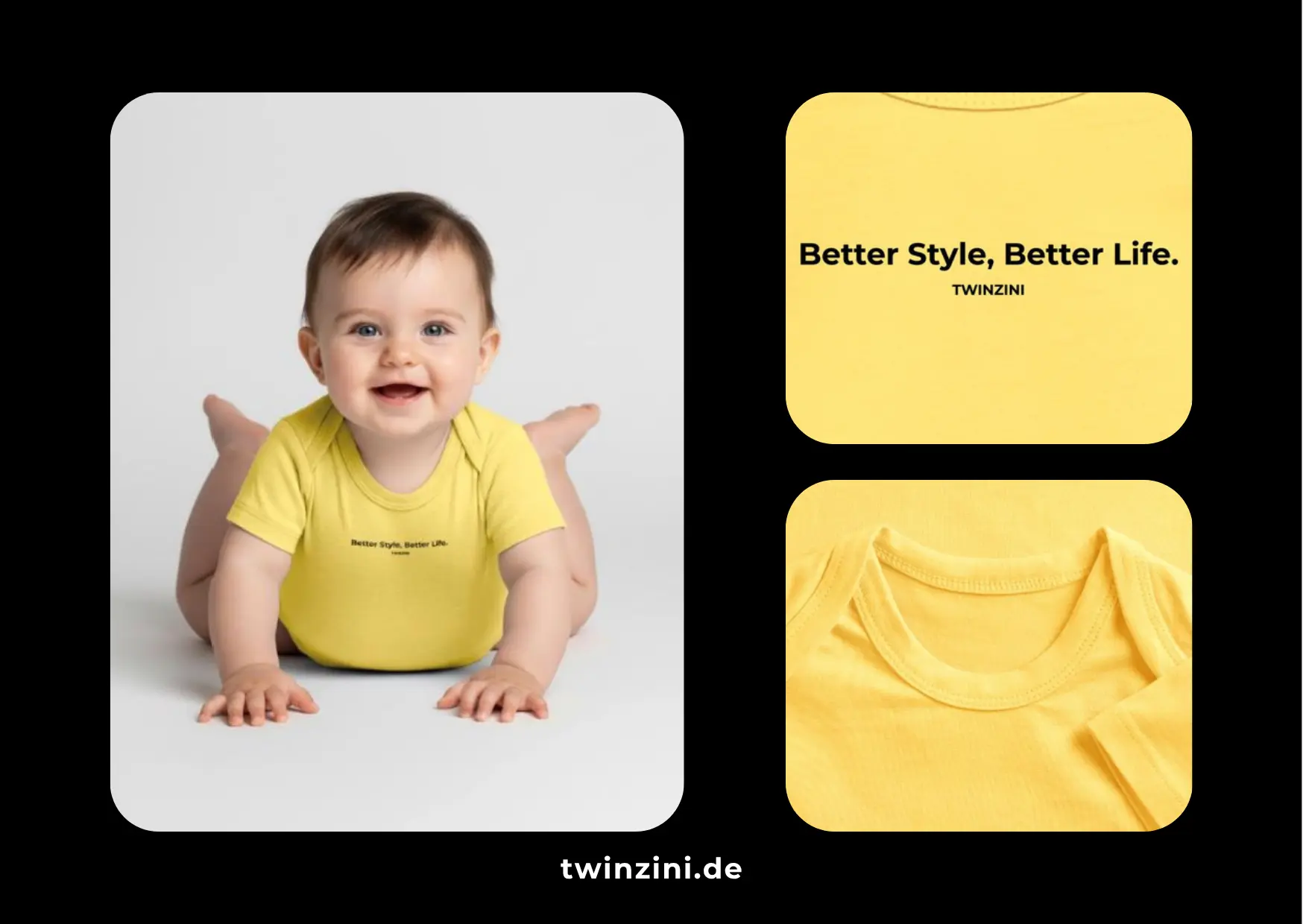 TWINZINI Better Style, Better Life: Baby Kurzarmbody in Pastellgelb