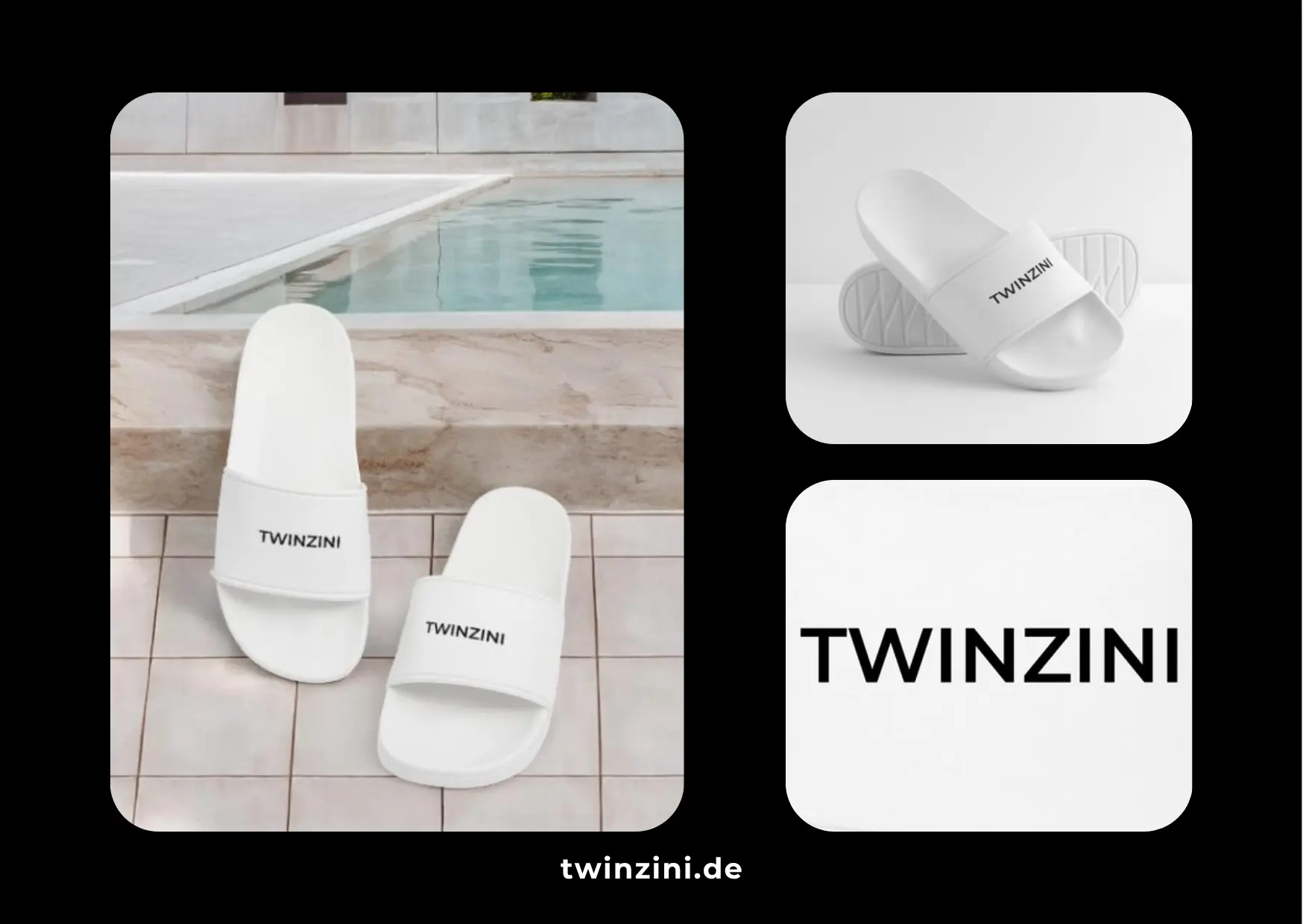 TWINZINI Classic: Herren Badelatschen in Weiß