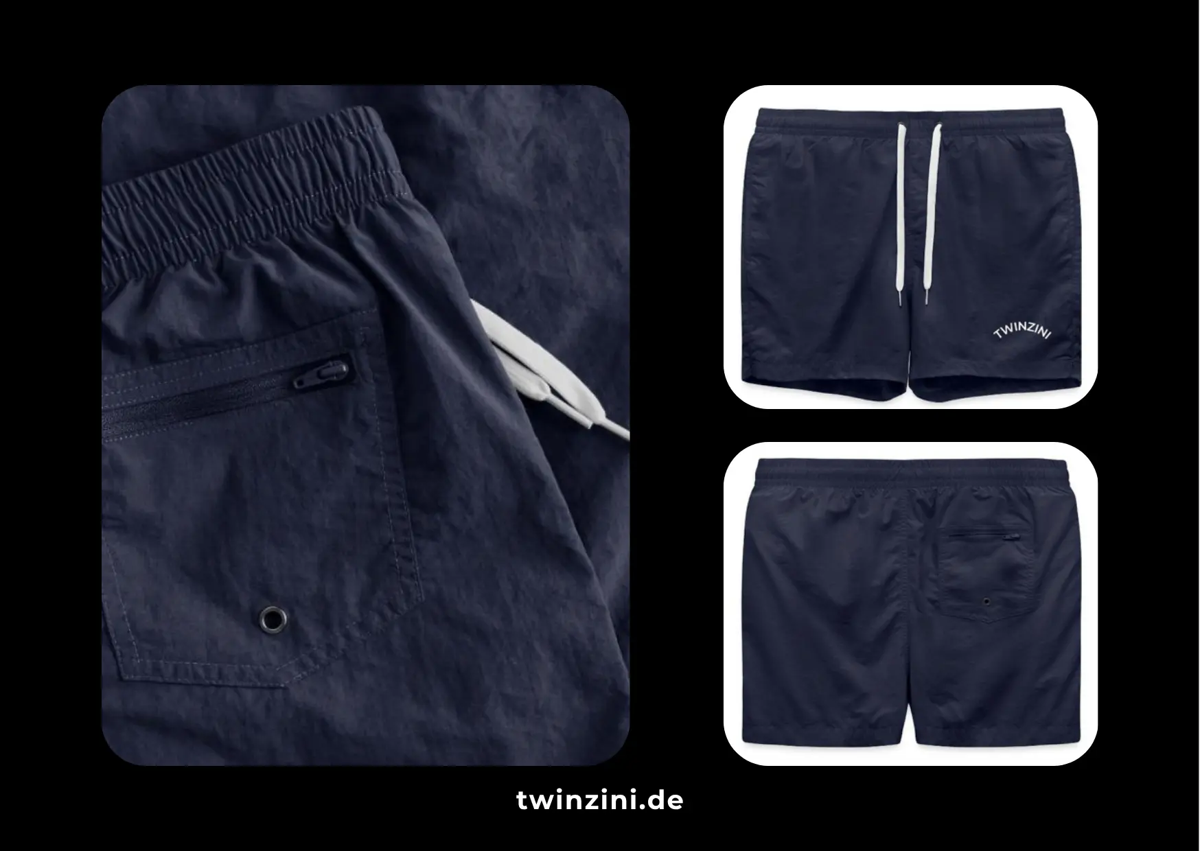 TWINZINI Wave: Herren Badeshorts in French Navy