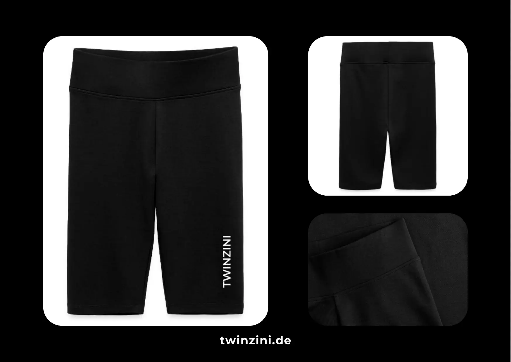TWINZINI Classic: Damen High Waist Bikershorts in Schwarz