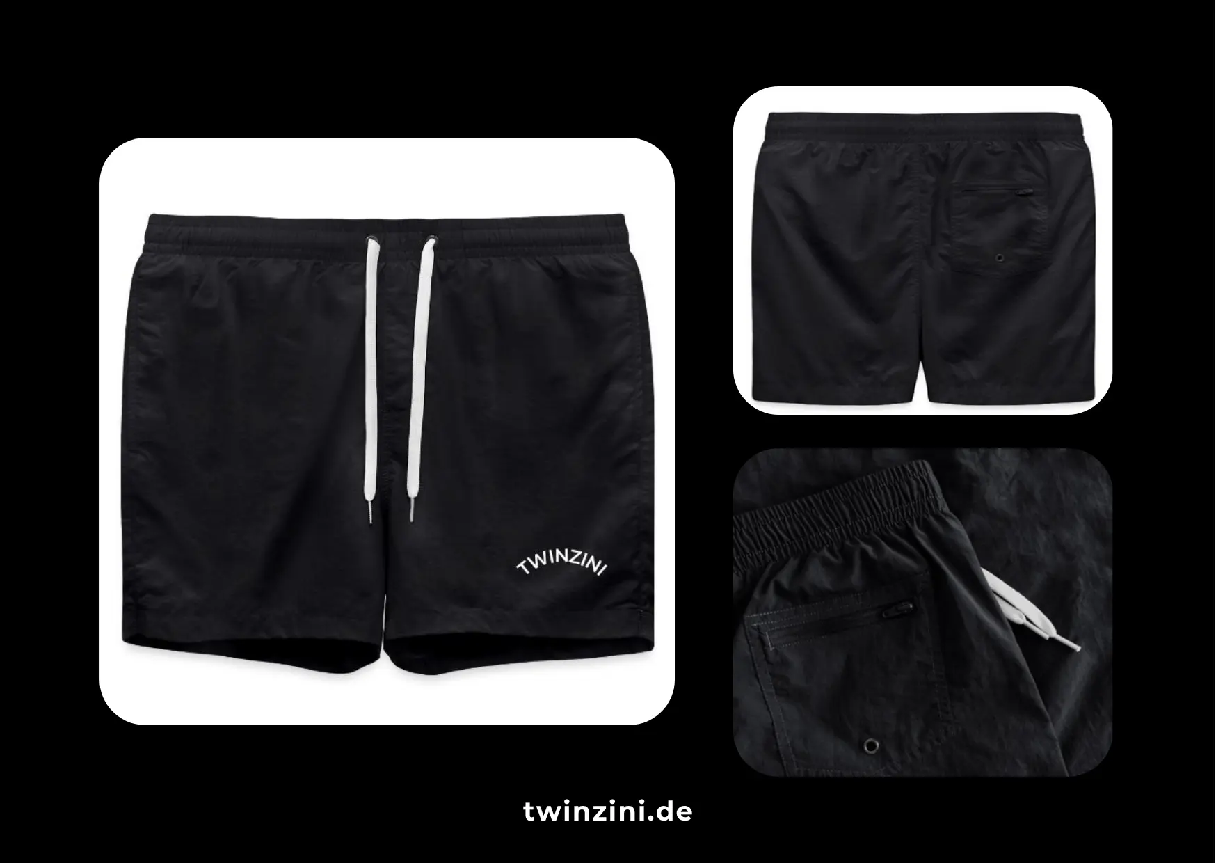 TWINZINI Wave: Badeshorts Damen in Schwarz